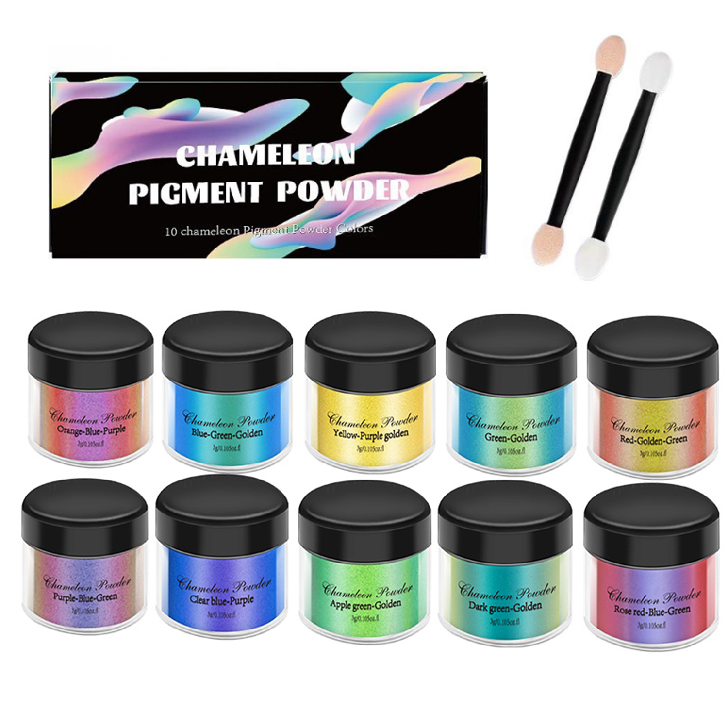 Resin Art Jewellery - 10/20pcs Mirror Chameleons Pigment Set Pearl
