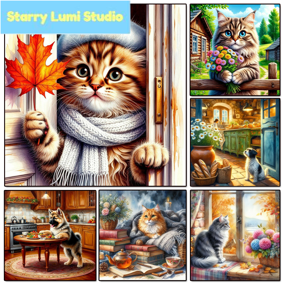 Resin Art Book - Diamond Painting New Cat Animal Full