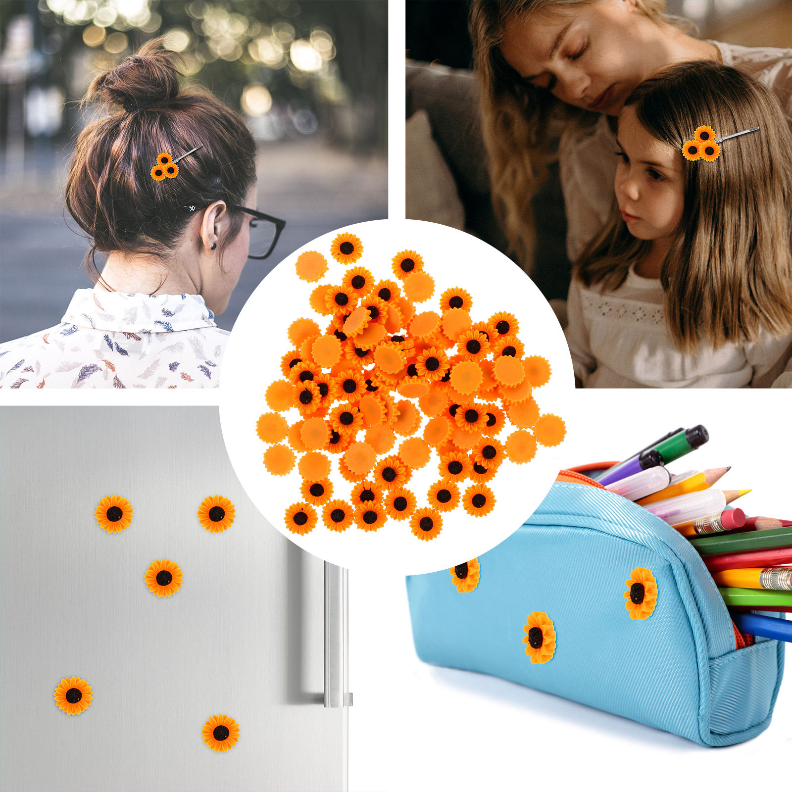 Resin Art With Flowers - 100Pcs Resin Daisy Flower Charms Flatback