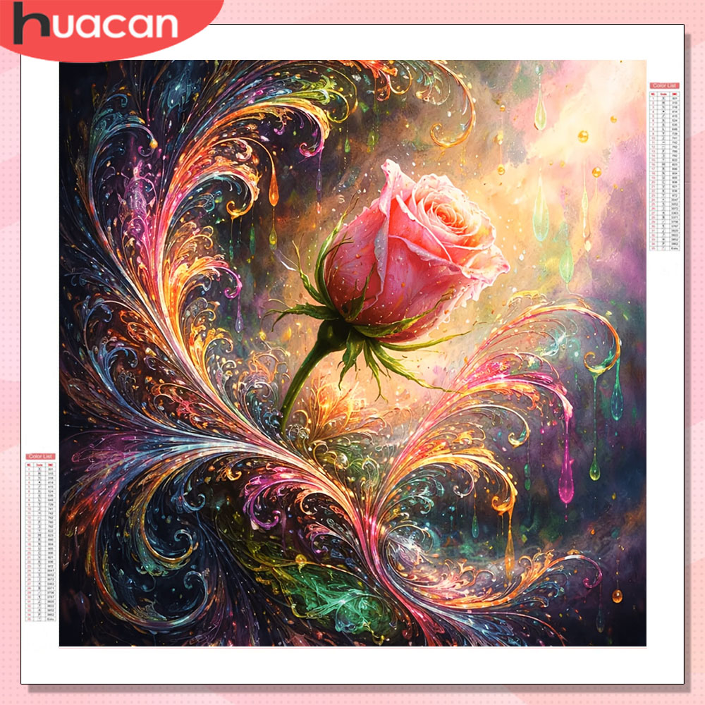 Resin Art Rose - HUACAN Diamond Mosaic Rose Flower Full