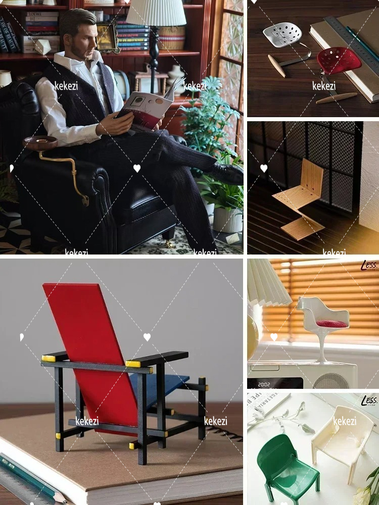 Resin Art Furniture - Miniature Dollhouse Furniture 1/6 Chair Mini