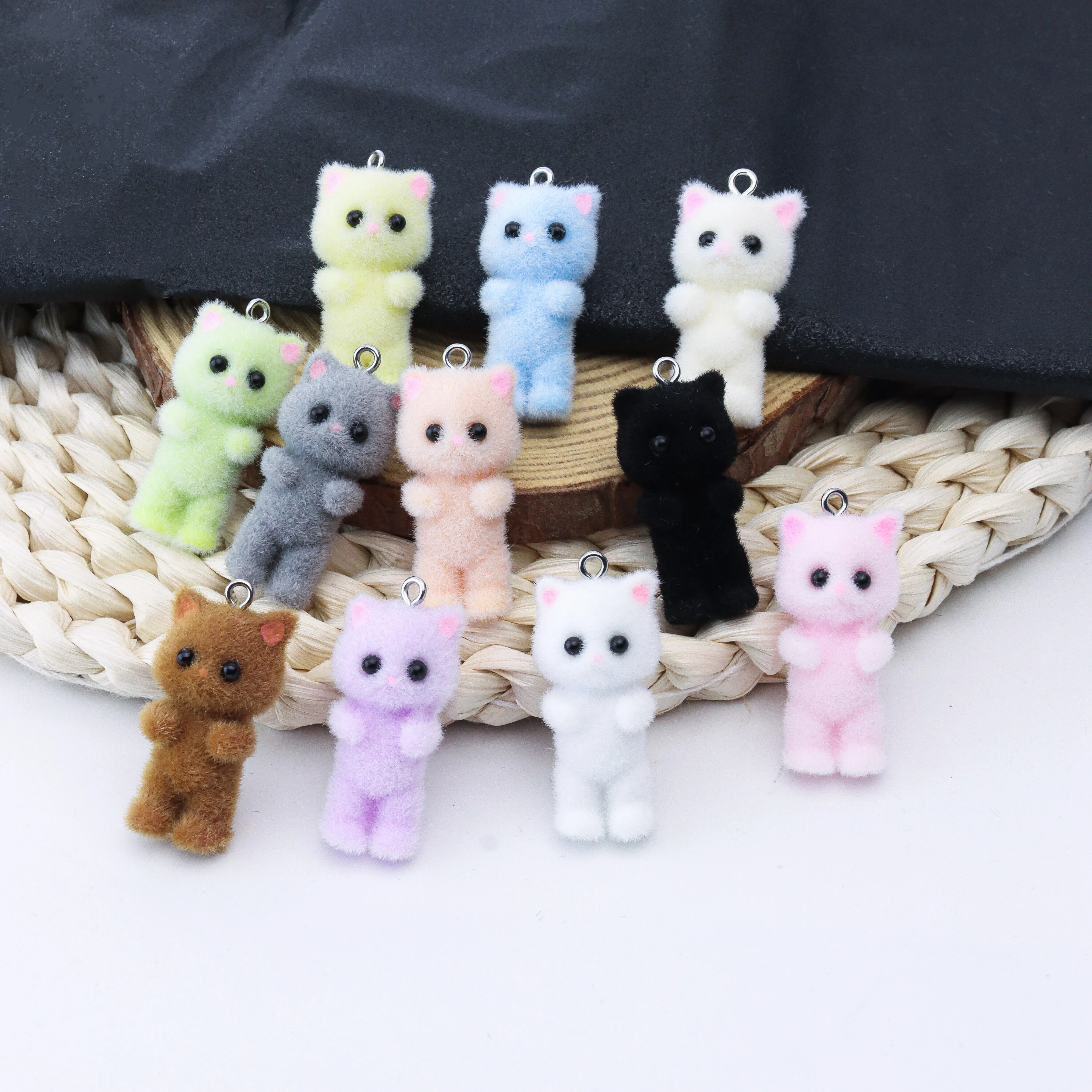 Resin Art Jewellery - 33PCS Cat Pendant Kawaii 3D Fluffy
