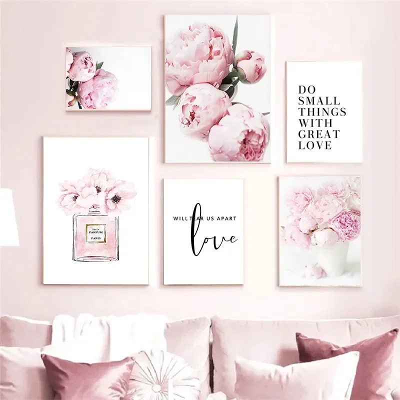 Resin Art Quote - Diamond Painting Pink Flower Bud Poster