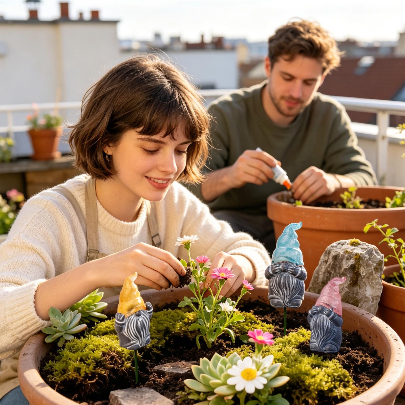 Decorative Yard Stakes 3-Piece - Resin Art With Flowers reseña y precio