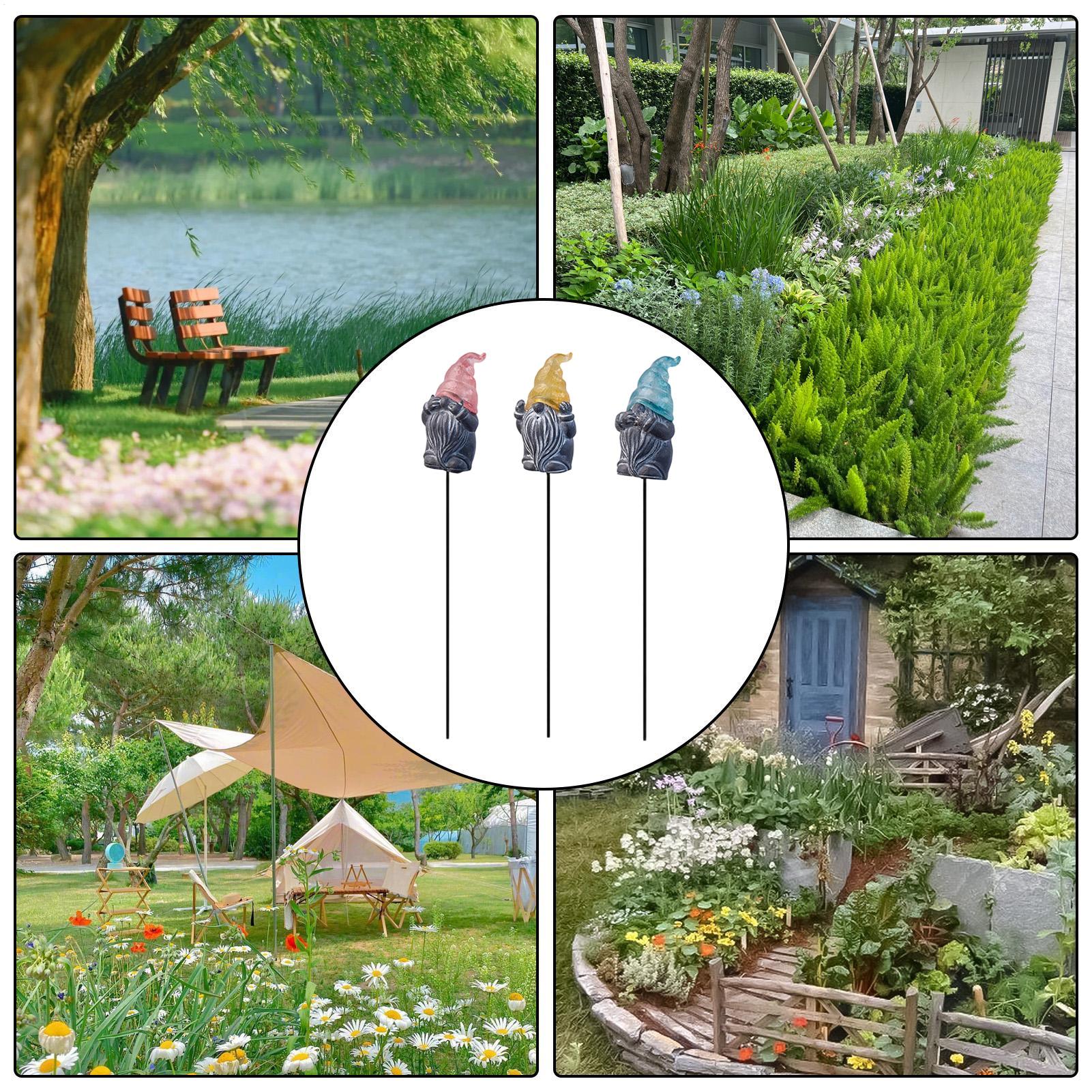Decorative Yard Stakes 3-Piece - Resin Art With Flowers reseña y precio