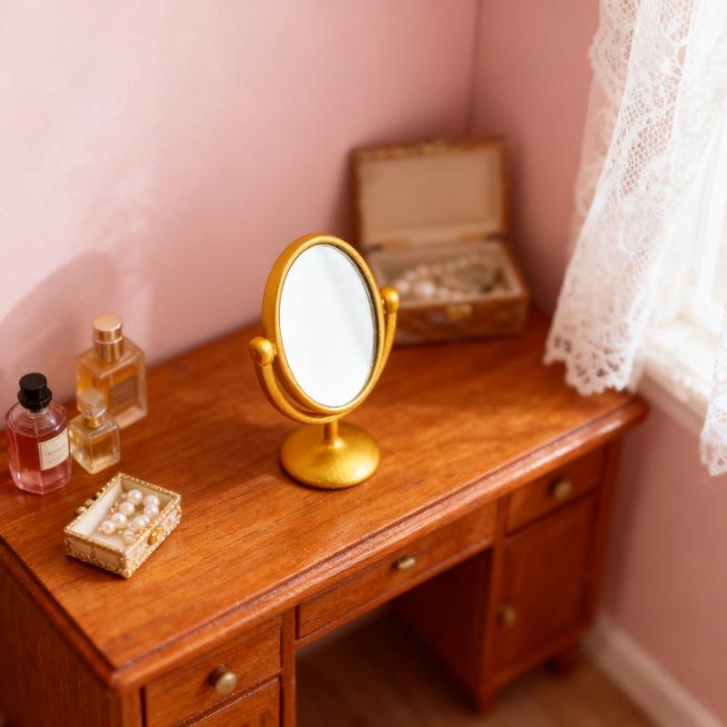 1Pcs Miniature Retro Mirror Dr - Resin Art Furniture reseña y precio