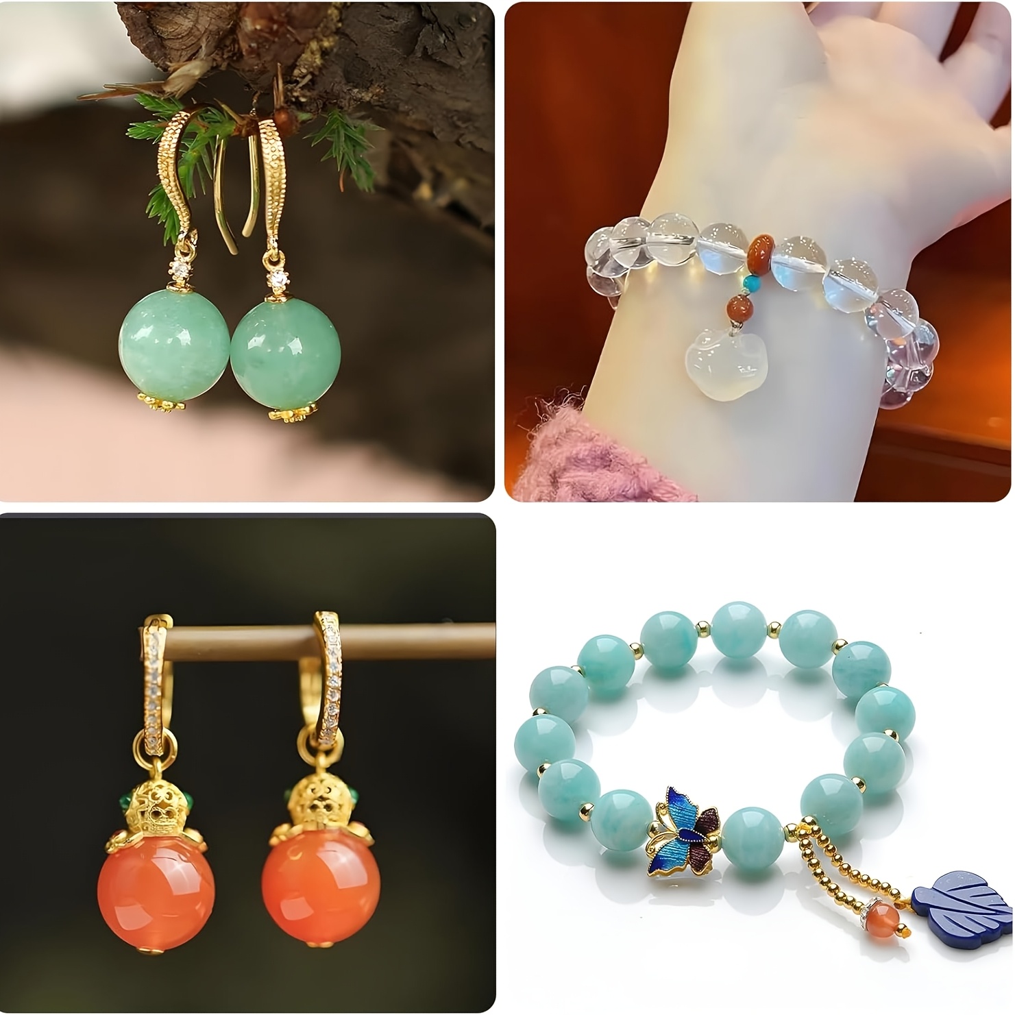 Two perforated spherical silic - Resin Art Jewellery reseña y precio