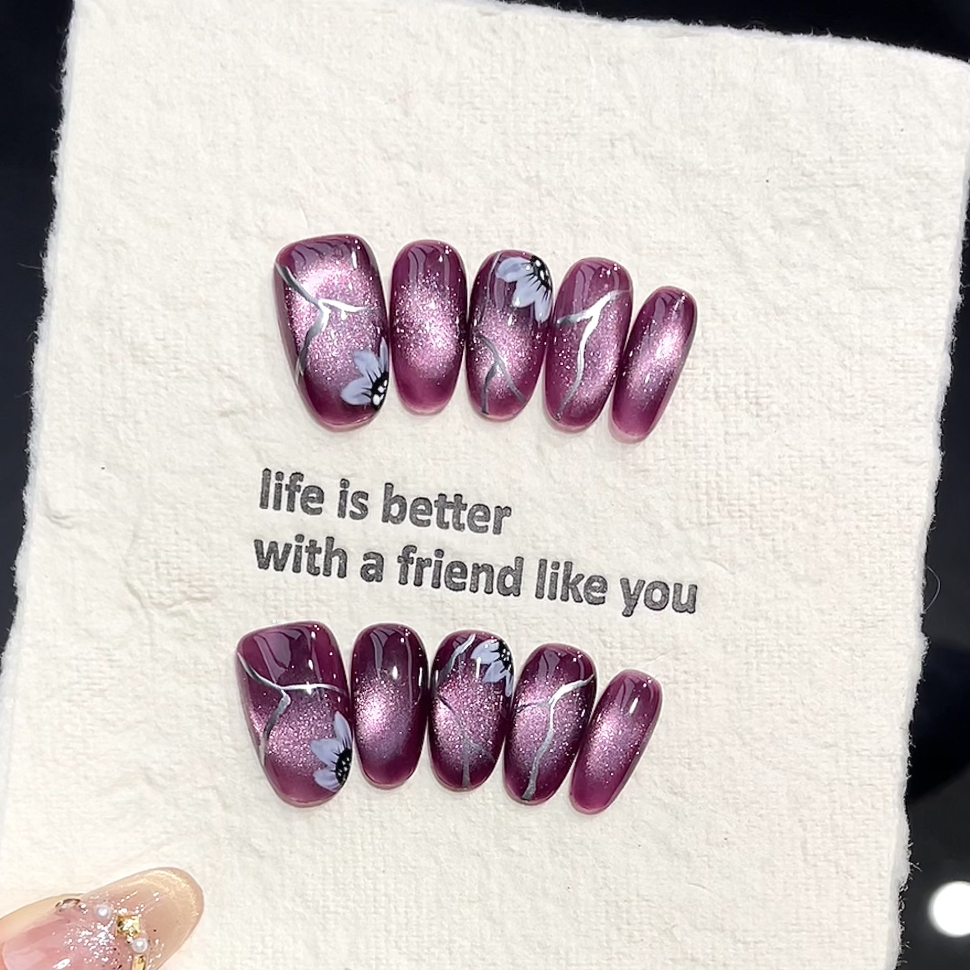 10pcs Handmade Pressed Oval Na - Resin Art With Flowers reseña y precio