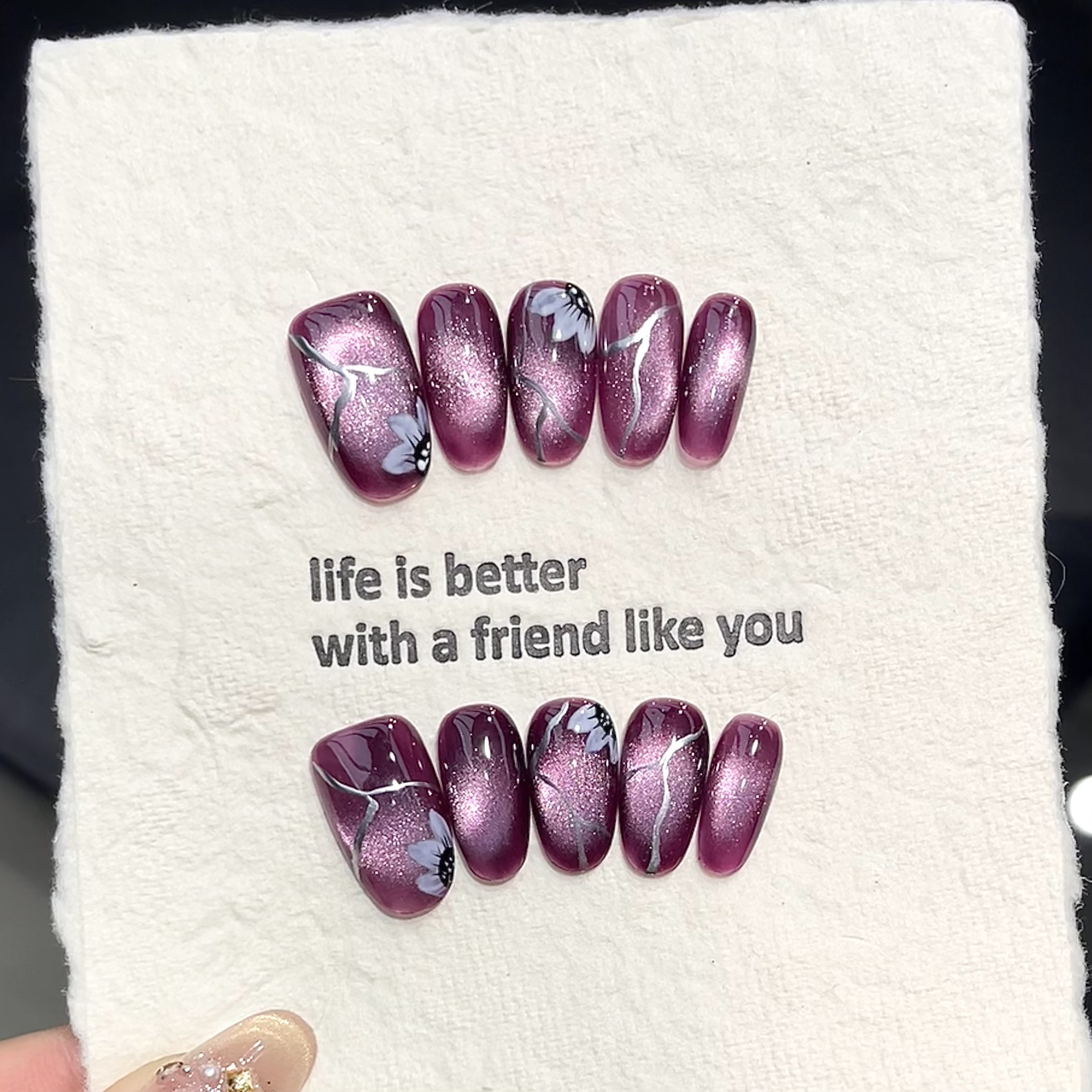10pcs Handmade Pressed Oval Na - Resin Art With Flowers reseña y precio