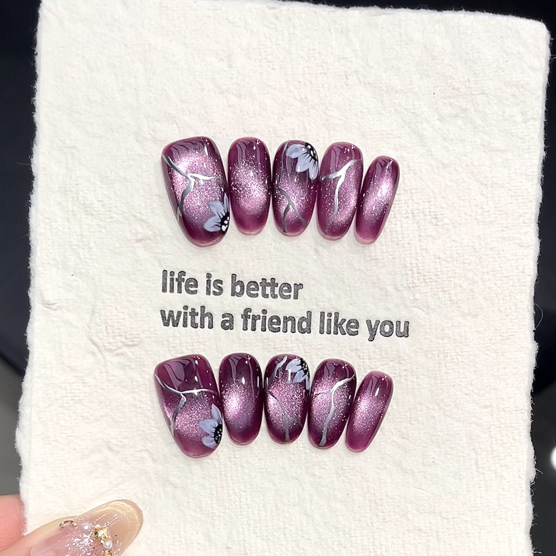 10pcs Handmade Pressed Oval Na - Resin Art With Flowers reseña y precio