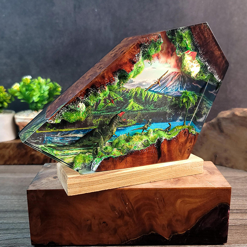 Table Resin Lamp Dinosaur Figu - Resin Art Furniture reseña y precio