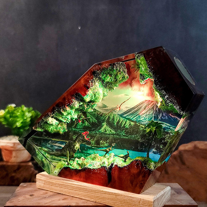 Table Resin Lamp Dinosaur Figu - Resin Art Furniture reseña y precio