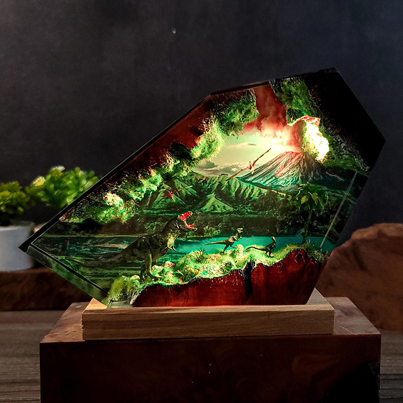 Table Resin Lamp Dinosaur Figu - Resin Art Furniture reseña y precio