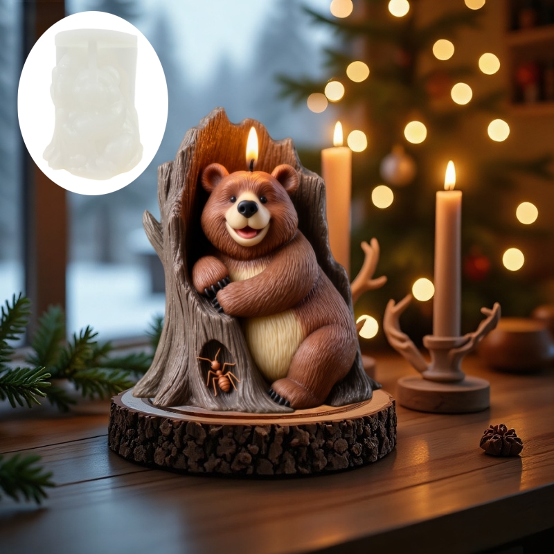 Ant Picking Bear Candle Silico - Resin Art Tree reseña y precio