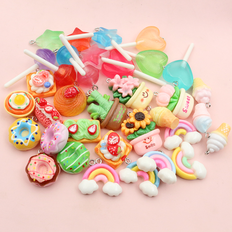 10pcs Mixed Colors Resin Cute  - Resin Art With Flowers reseña y precio