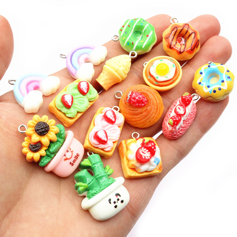 10pcs Mixed Colors Resin Cute  - Resin Art With Flowers reseña y precio
