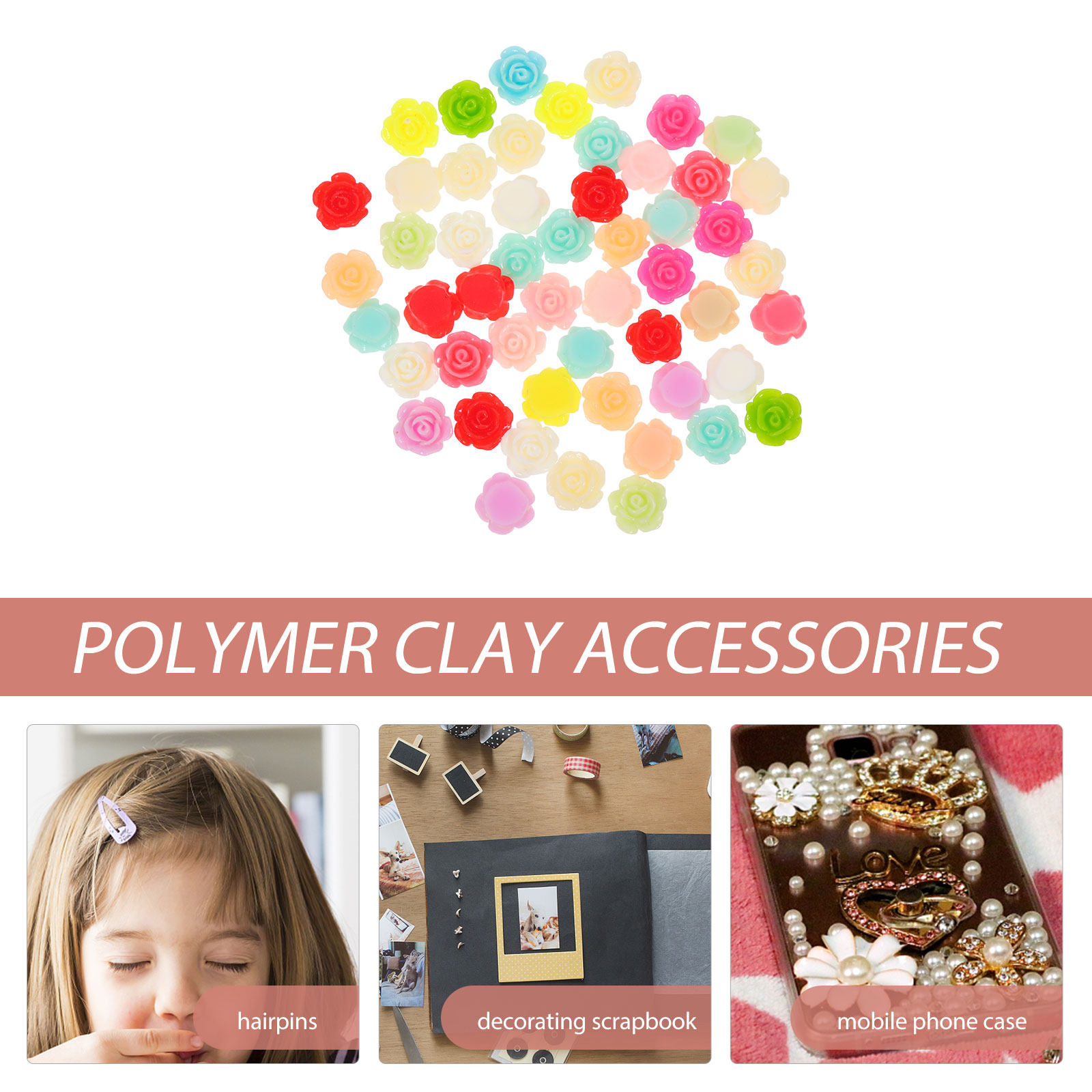 50Pcs Rose Flower Resin Decors - Resin Art Rose reseña y precio