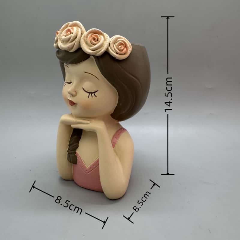 Cute girl flower pot silicone  - Resin Art Furniture reseña y precio