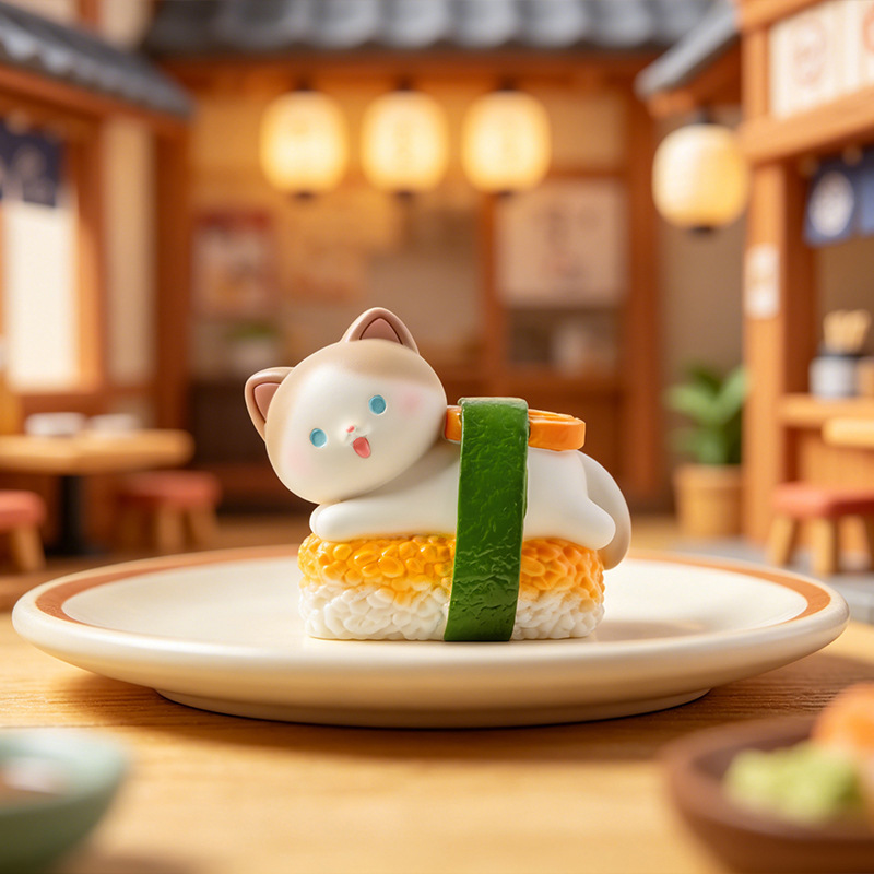 Kawaii Action Figure Sushi Cat - Resin Art Furniture reseña y precio