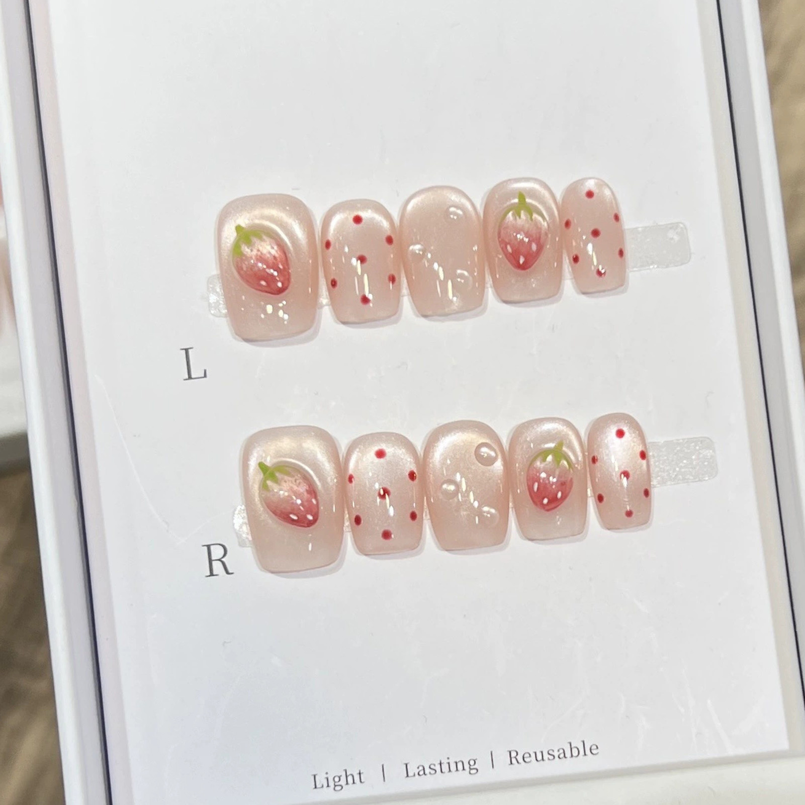 10PCS Short Square Fake Nails  - Resin Art With Flowers reseña y precio