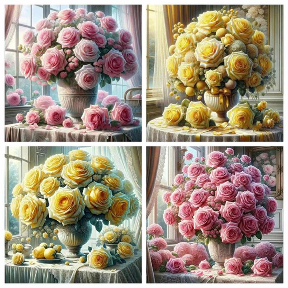 1PC frameless  5D Diy Diamond  - Resin Art Rose reseña y precio