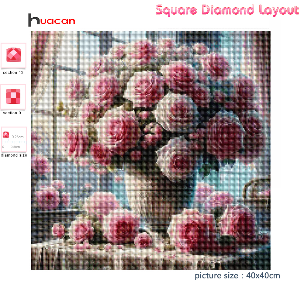 1PC frameless  5D Diy Diamond  - Resin Art Rose reseña y precio