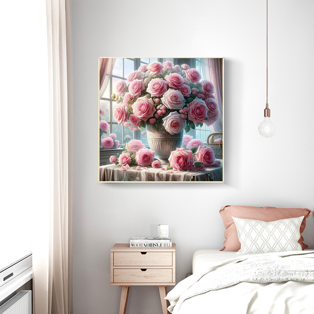 1PC frameless  5D Diy Diamond  - Resin Art Rose reseña y precio