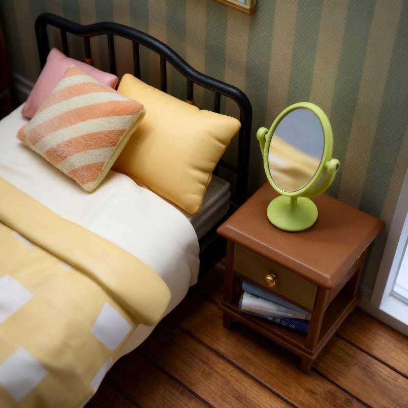 1Pcs Miniature Retro Mirror Dr - Resin Art Furniture reseña y precio