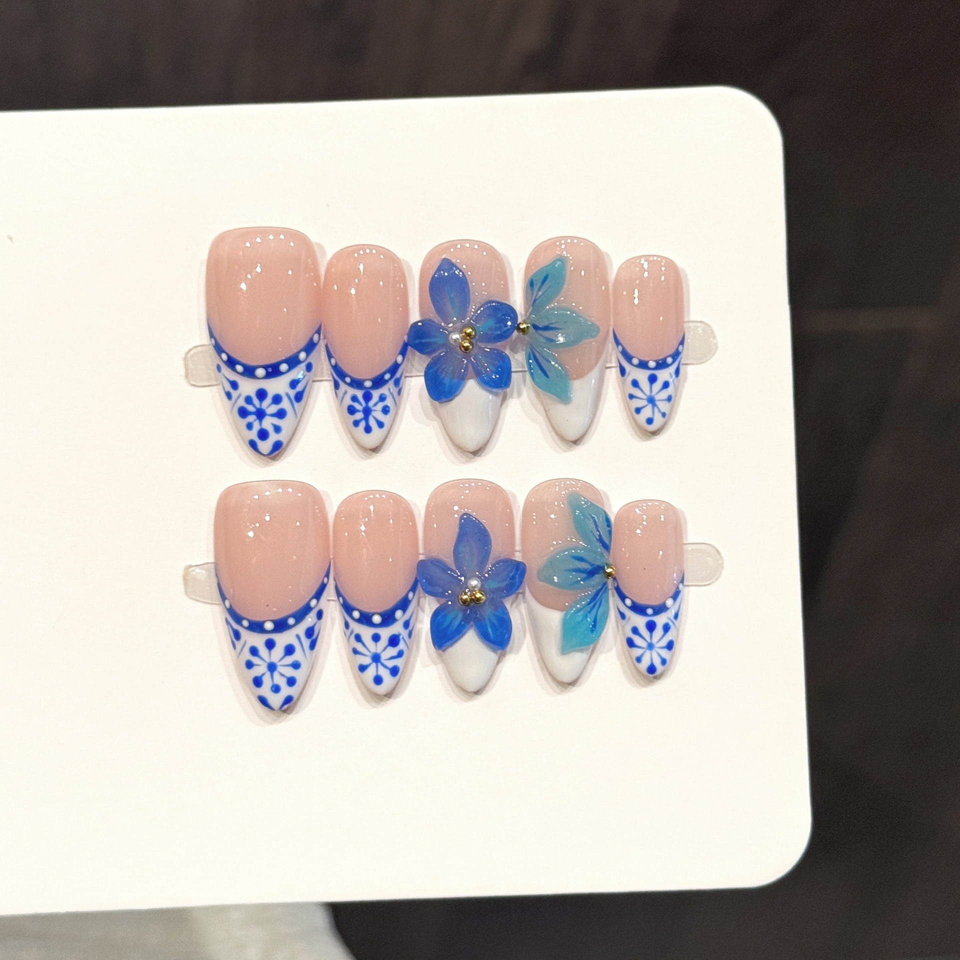 10pcs Pure Hand Pressed Almond - Resin Art With Flowers reseña y precio
