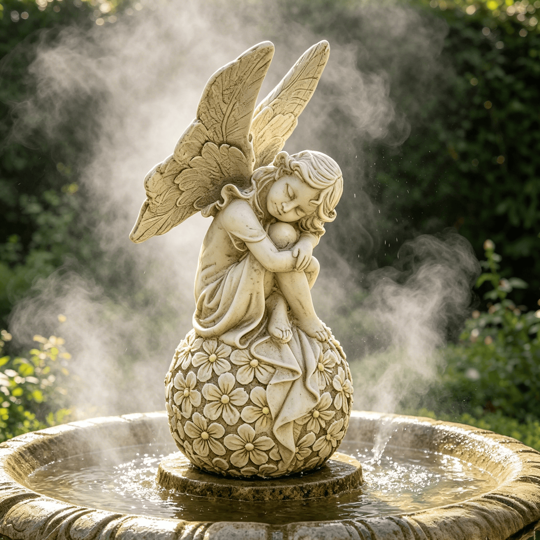 13.2-inch Garden Fairy Statue, - Resin Art With Flowers reseña y precio