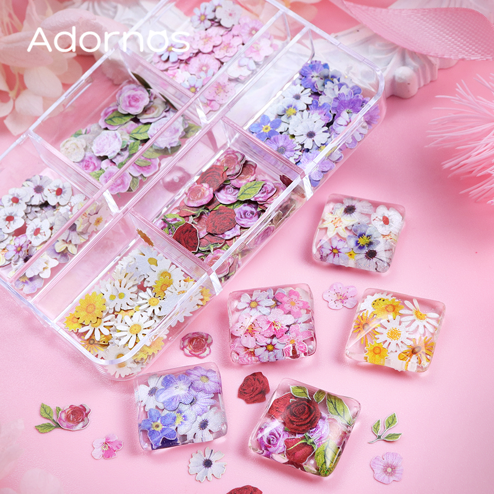 6 Grids Flowers Wood Pulp Chip - Resin Art Rose reseña y precio