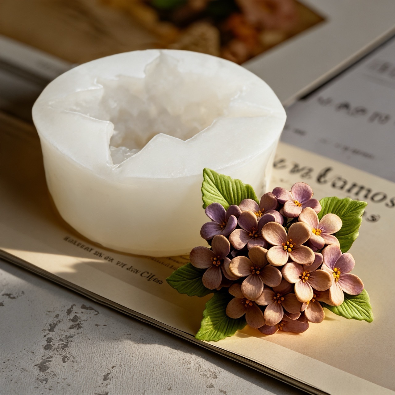2-Piece 3D Rose and Lilac Sili - Resin Art Rose reseña y precio