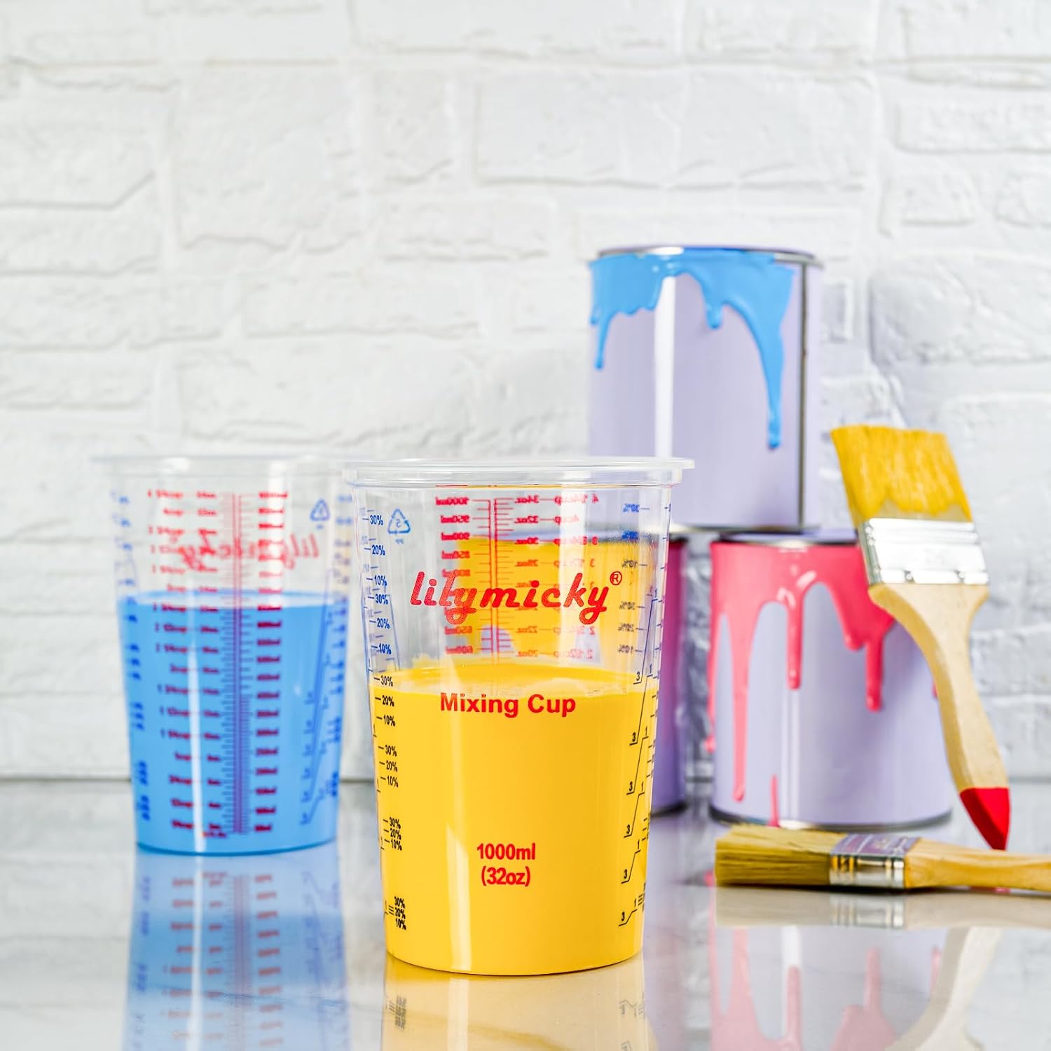 25 Pack 32 oz Plastic Measurin - Resin Art Images reseña y precio