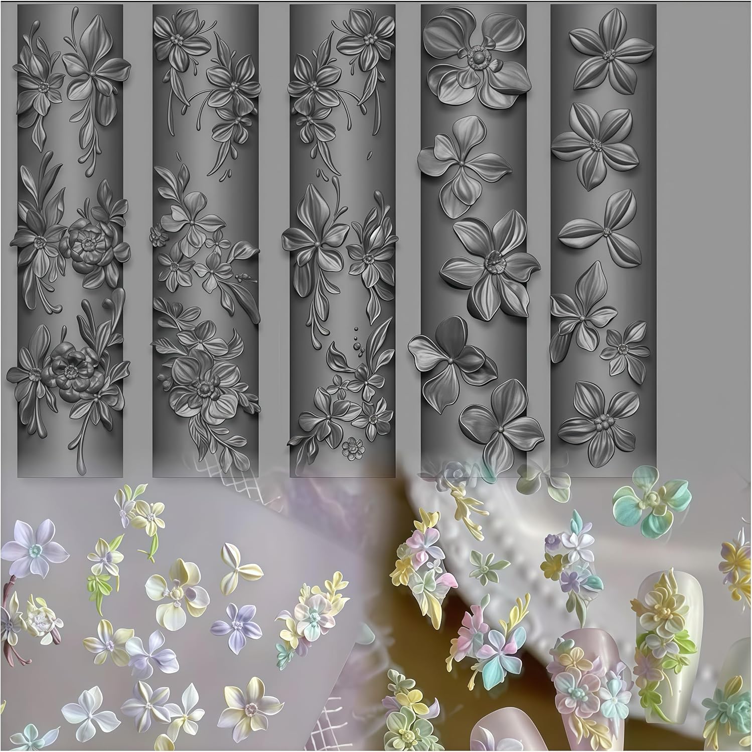 3D Flowers Nail Mold Silicone  - Resin Art Images reseña y precio