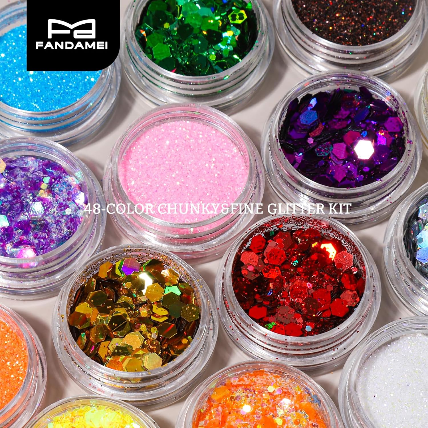 48 Color Chunky & Fine Glitter - Resin Art Images reseña y precio