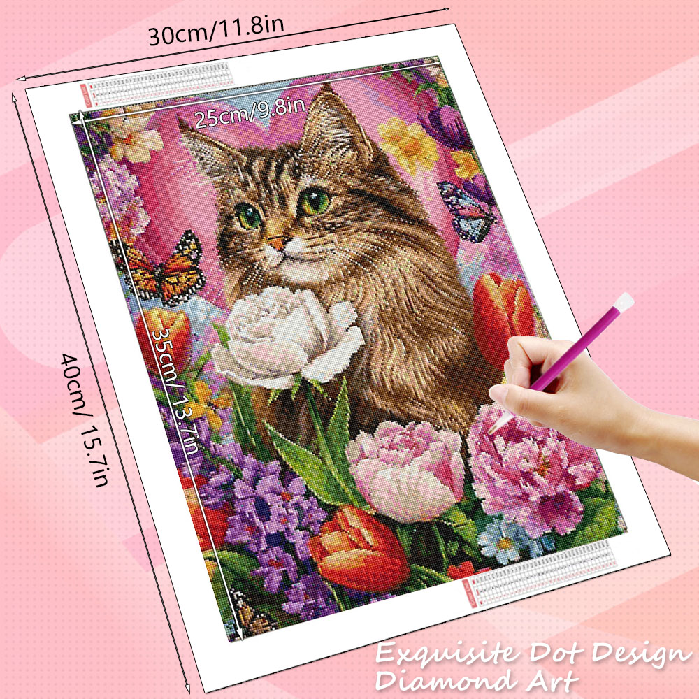 HUACAN Diamond Embroidery Cat  - Resin Art Rose reseña y precio