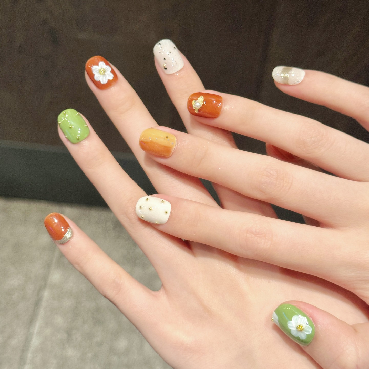 10pcs Pure Hand Pressed Short  - Resin Art With Flowers reseña y precio