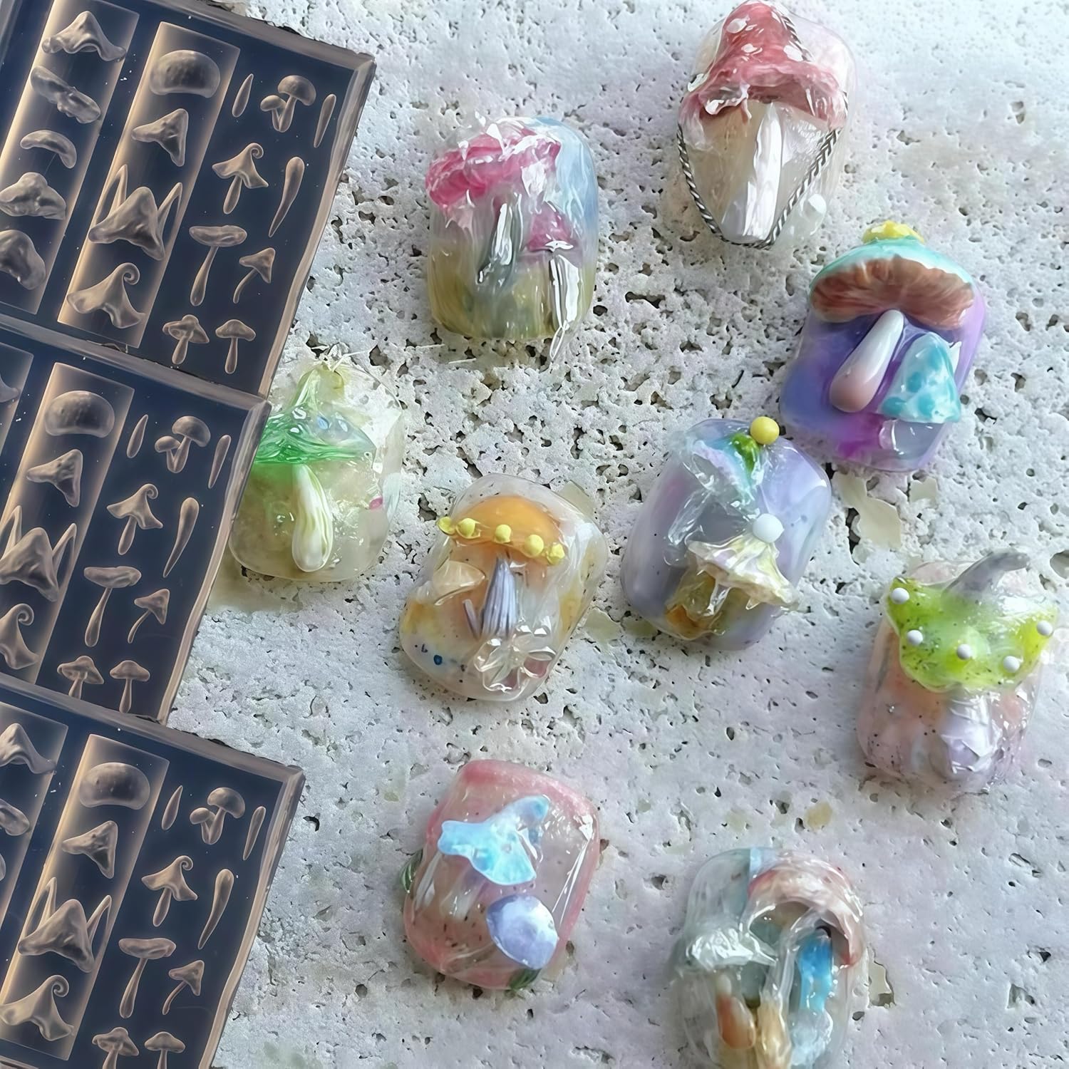 3D Mushroom Nail Mold Silicone - Resin Art Images reseña y precio