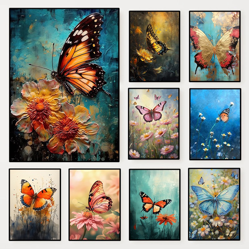 Floral Butterfly Poster Colorf - Resin Art Of Flowers reseña y precio