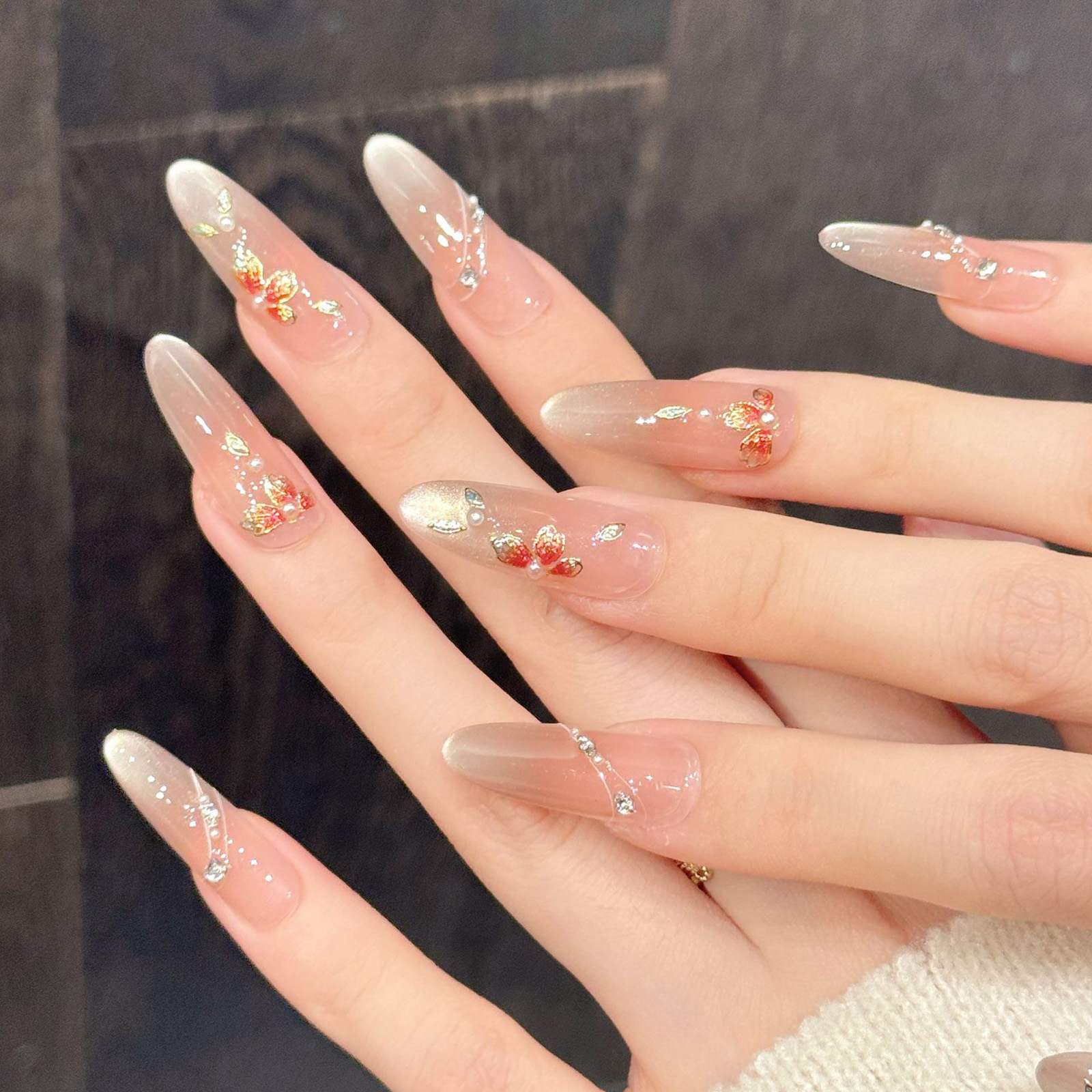 10pcs Handmade Fake Nails Pres - Resin Art With Flowers reseña y precio