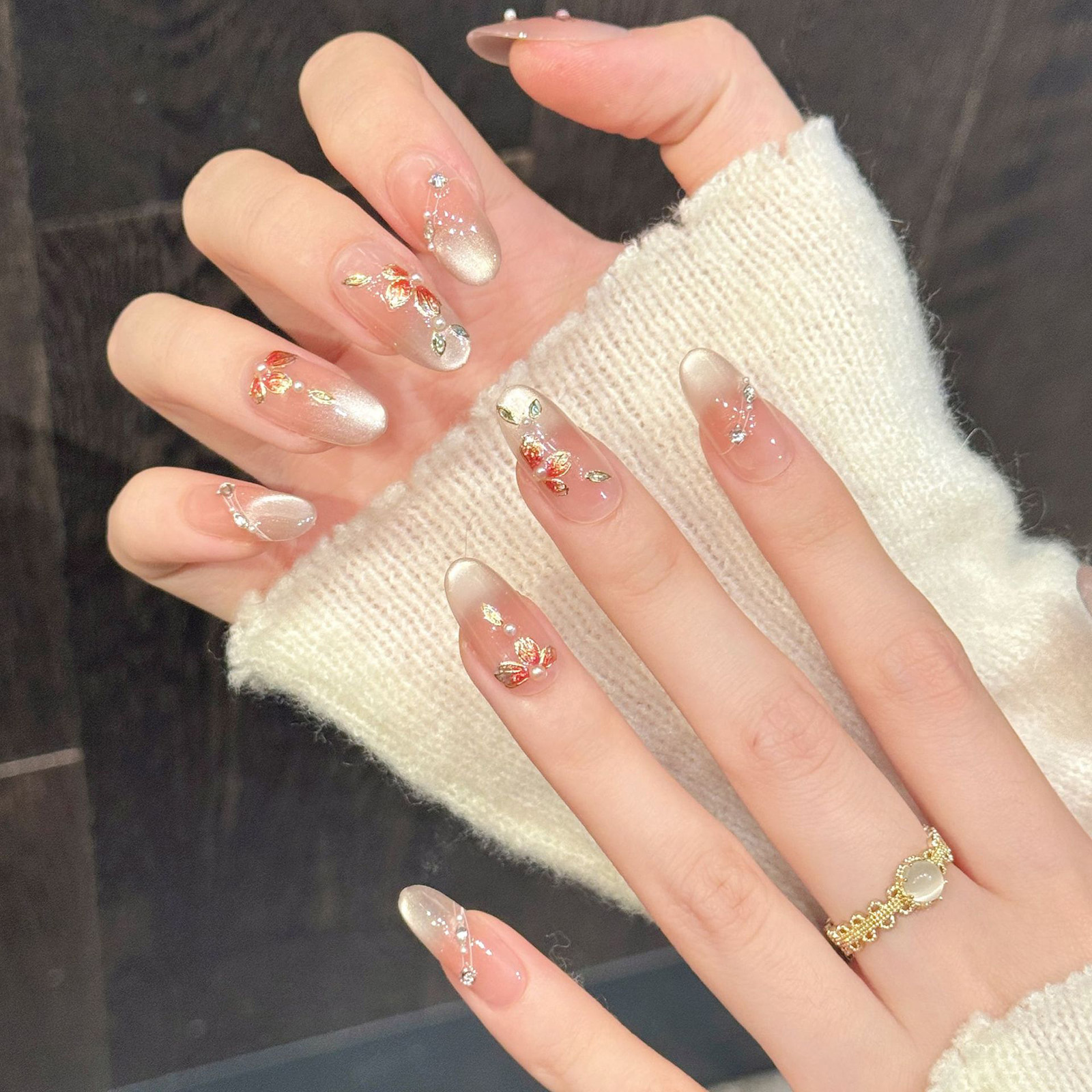 10pcs Handmade Fake Nails Pres - Resin Art With Flowers reseña y precio