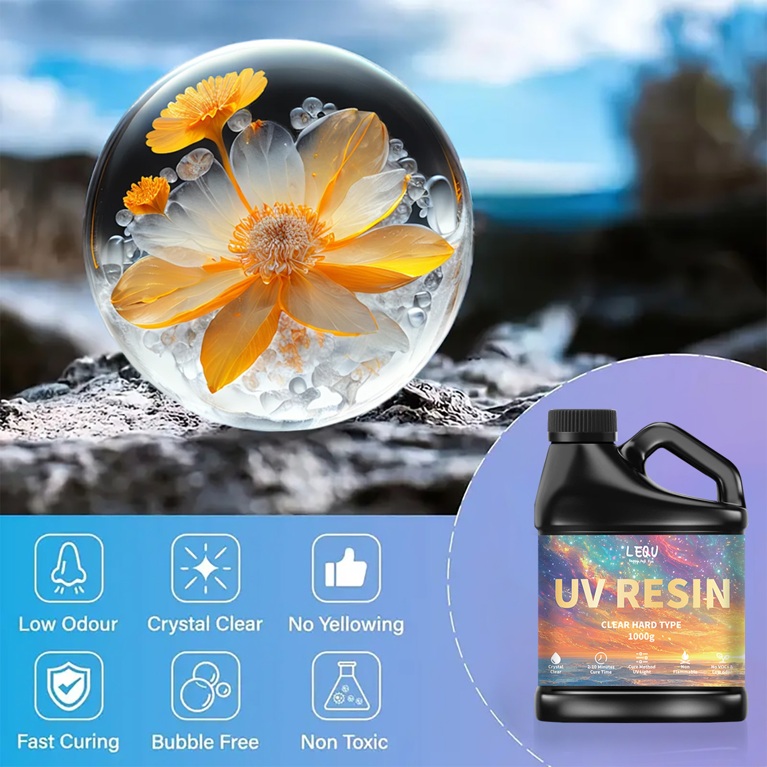 100/200/500/1000g UV Epoxy Res - Resin Art Epoxy reseña y precio
