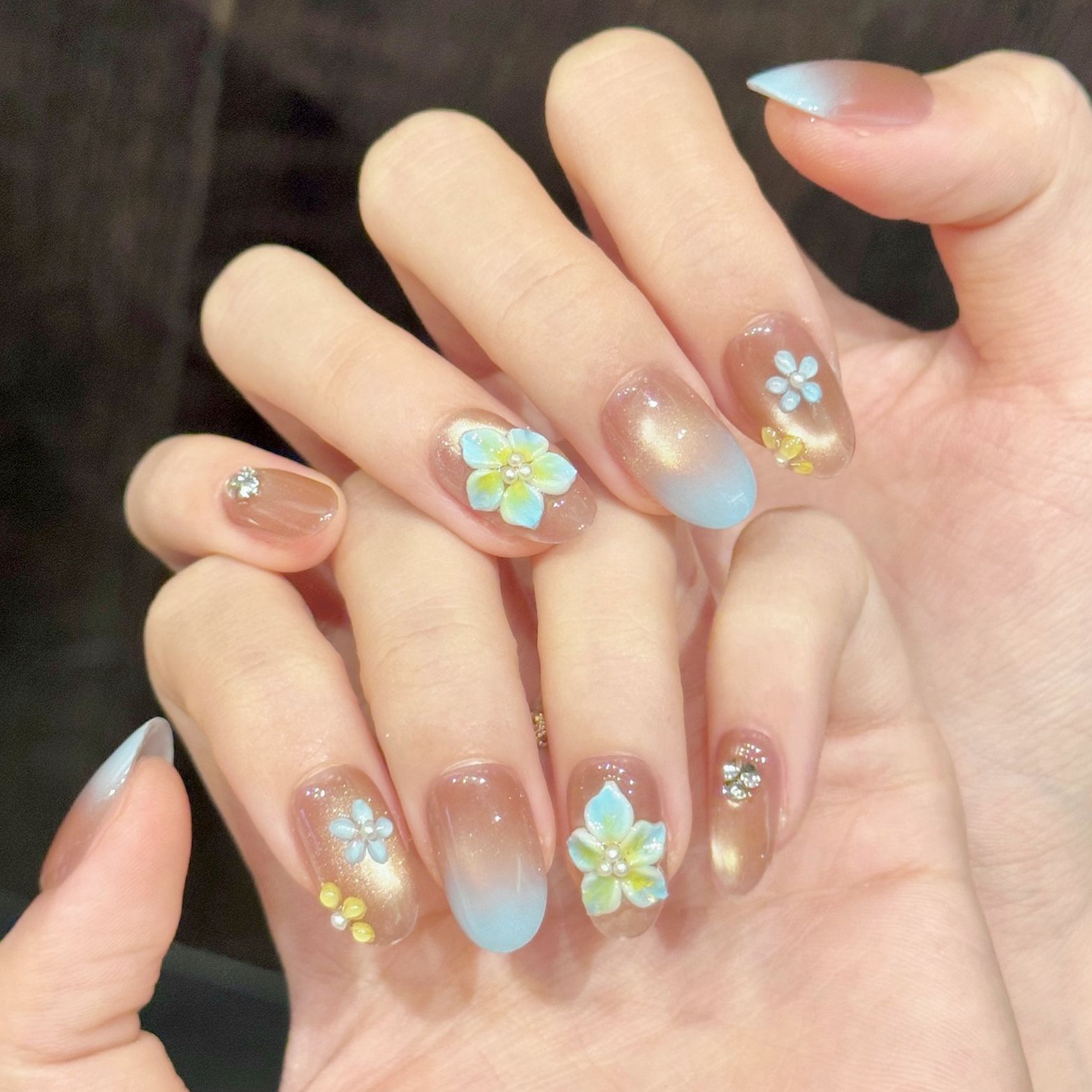 10pcs Pure Hand Pressed Short  - Resin Art With Flowers reseña y precio